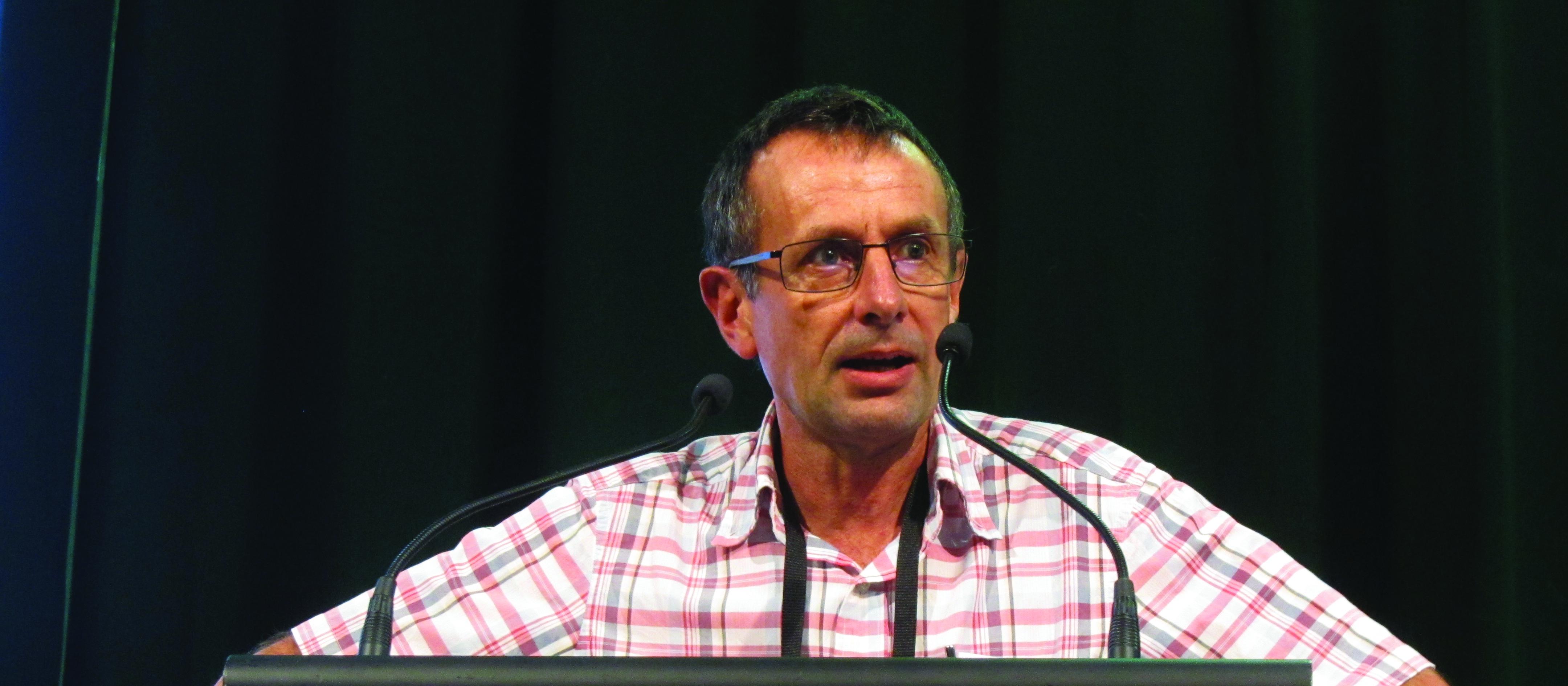 Garry Nixon at lectern
